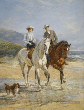 Couple réunion par le stile Heywood Hardy équitation sport Peinture à l'huile